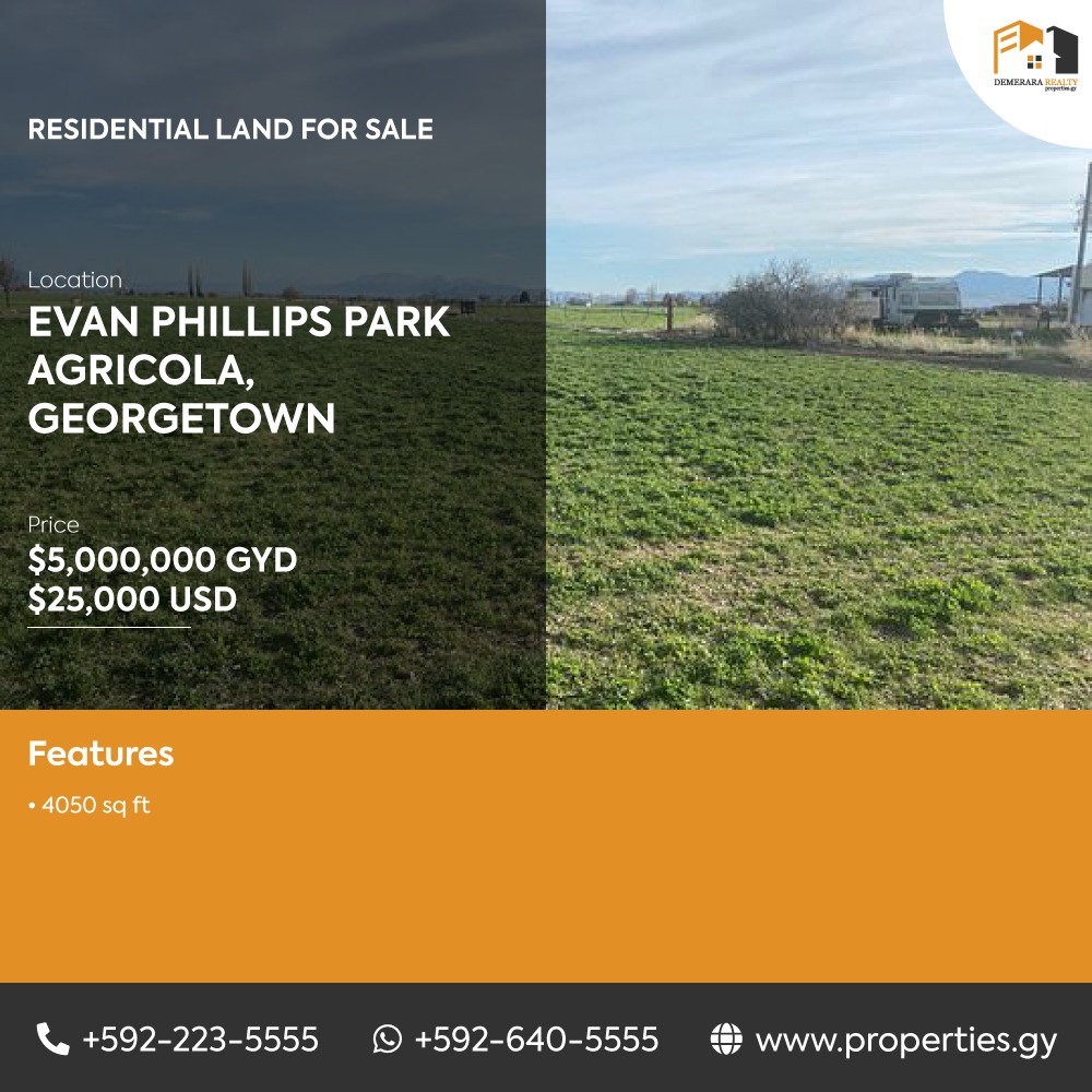 Land for Sale in Agricola, Guyana DRI