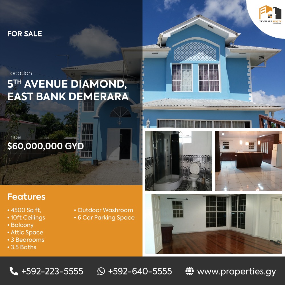 House for Sale Diamond, EBD Demerara Realty