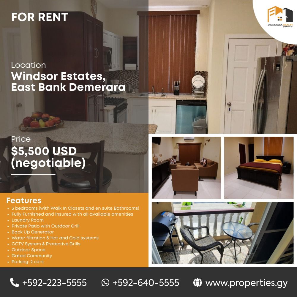 Windsor Estates 3 bedroom Property Demerara Realty